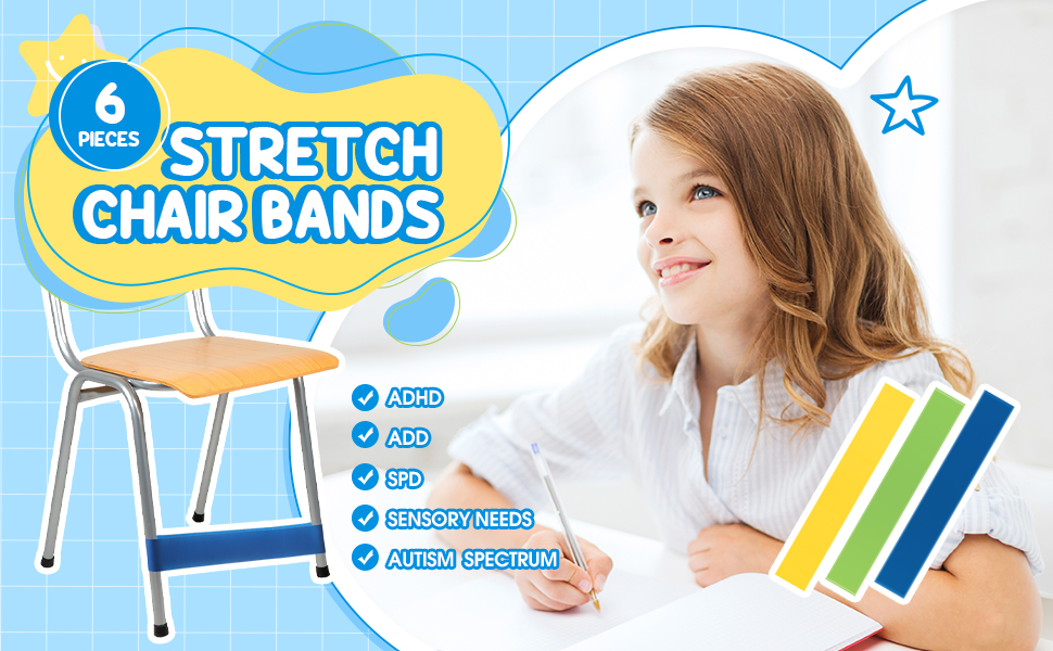 6 Pieces Chair Bands Stretch Foot Bands for Kids with