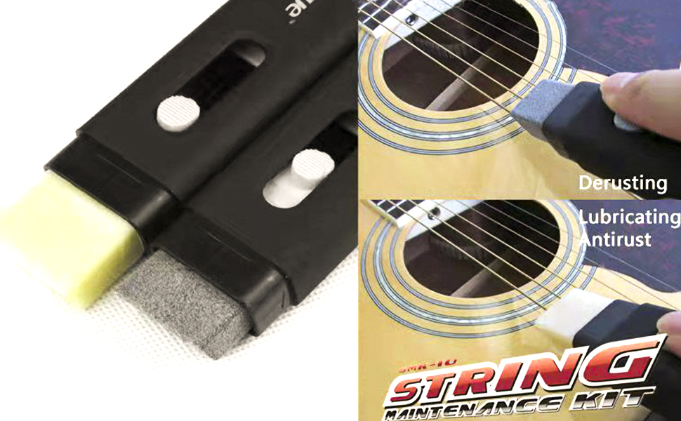 Baroque Fast Guitar Strings Cleaner Eraser, Double Head Rust Remover