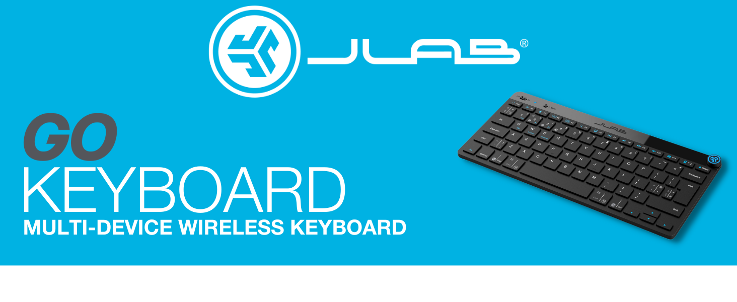 JLab Go Wireless Keyboard Small Bluetooth Keyboard with 2.4G USB