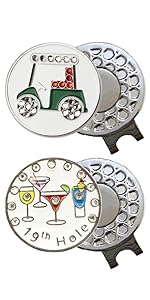 Golf Ball Markers with Hat Clips for Men Women Golfer