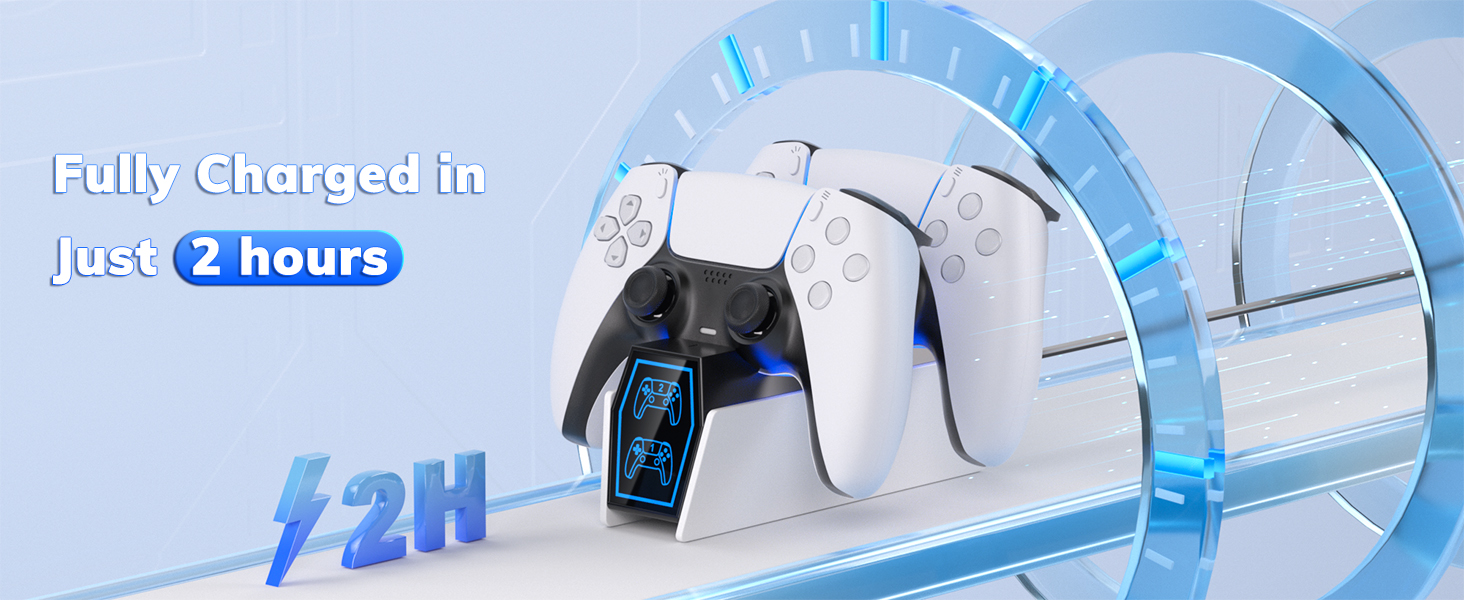 heclynis PS5 Charging Station, Fast PS5 Controller Charger