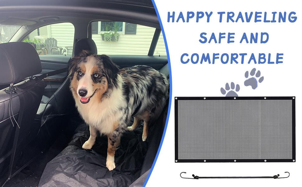 Adjustable Black Dog Protector for Car Trunk for Car, Dog Barrier Net with Rope and Hooks, Rear Seat Barrier, Interior Accessories 12 2 unidades