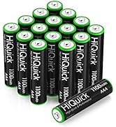 HiQuick 16 Pack AAA Batteries Rechargeable, 1100mAh High Capacity Pre-Charged AAA Ni-MH Batteries...