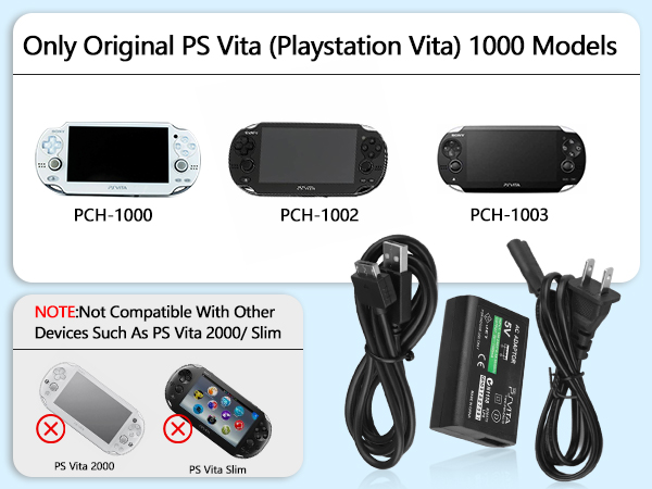 PS Vita 1000 Charger compatible models