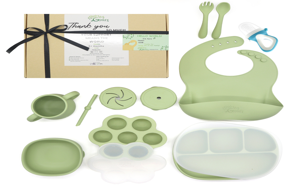 GOGZY Silicone Baby Feeding Set 1 Suction Plate with Lid