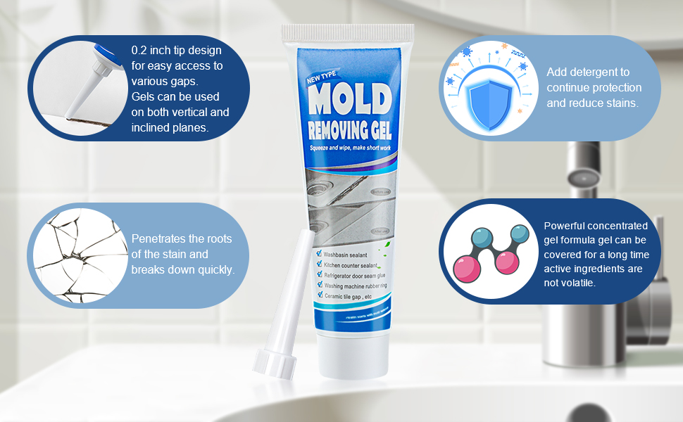 2pcs Household Mold Remover Cleaning Gel, Chemical Mold Removing Gel