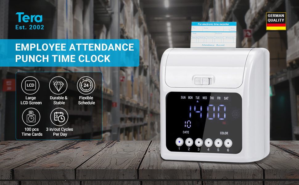 Attendance Time Clock Track Employee time and attandence Tera