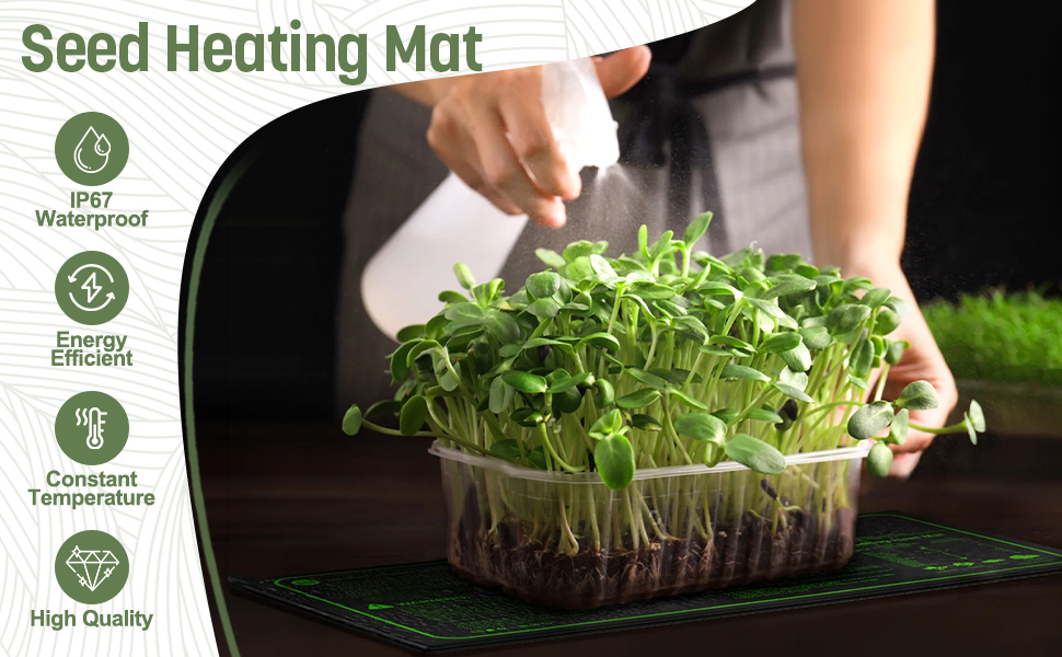 Gdsode Seedling Heat Mat, 6 Time Settings, 6 Grade Temperature Control, Reptile Amphibians