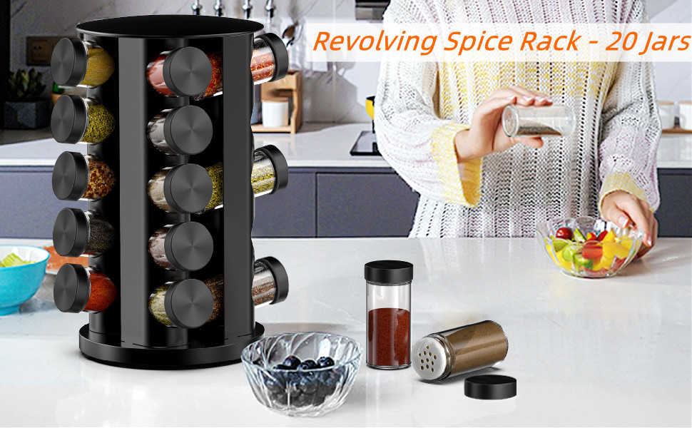 spice rack with jars