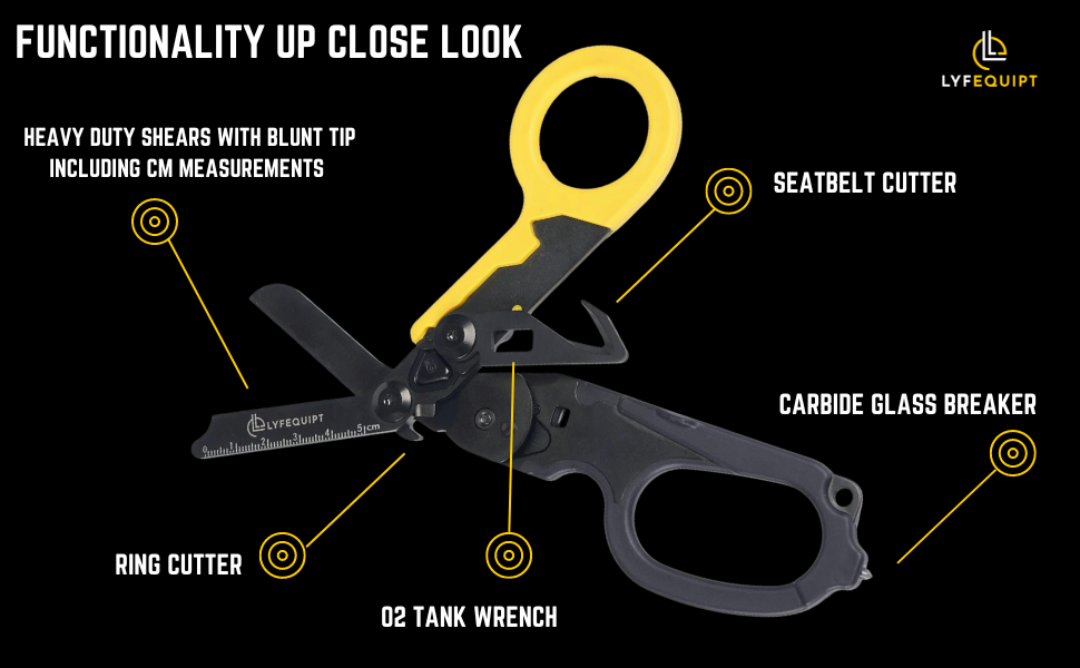 Foldable Trauma Shears Multi Tool 6 in 1 Emergency Response EMT Shears Compact