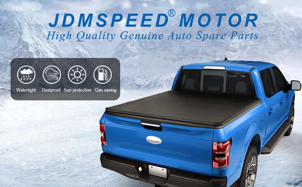 JDMSPEED Soft Roll Up 6.8FT (81.6in) Truck Bed Tonneau