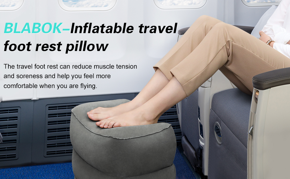 BLABOK Inflatable Foot Rest for Air Travel, Airplane