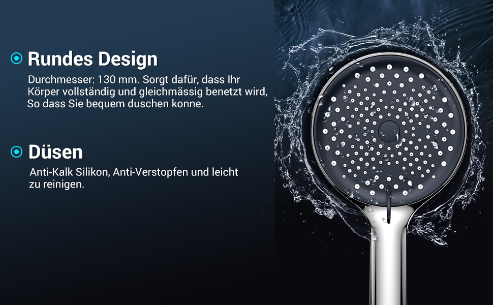 YEAUPE Douchekop waterbesparende 7,5 l/min, drukverhogende douchekop