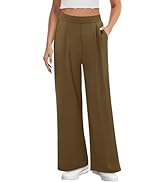 Angerella Womens Baggy Wide Leg Pants High Waisted Casual Lounge Pant Loose Comfy Stretchy Trouse...
