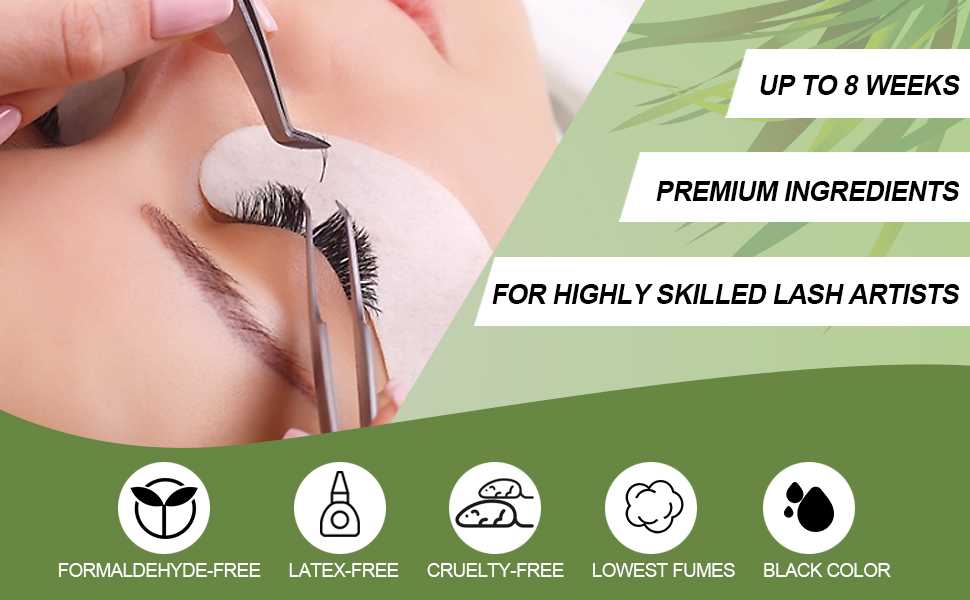 Fenshine Extra Strong Eyelash Extension Glue, Black Lash Adhesive for