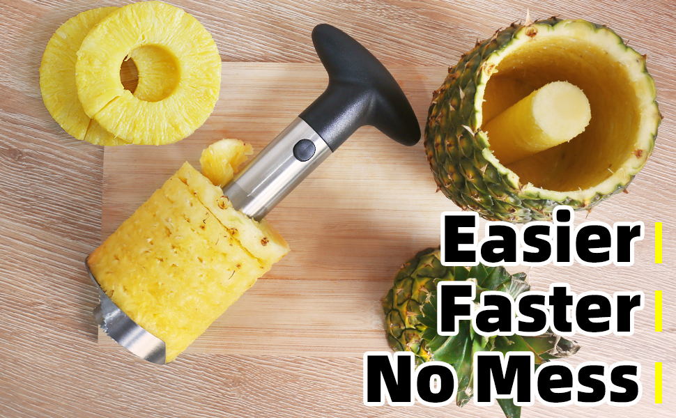 Newness Focus on Stainless Steel Pineapple Corer, Upgraded Reinforced