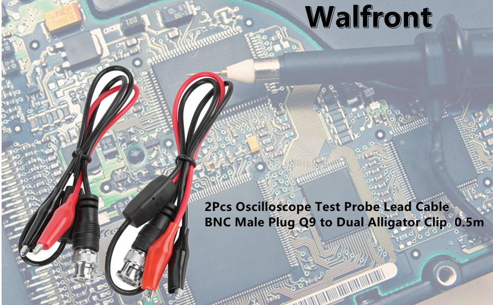 2PCS Oscilloscope Test Probe Cable BNC Test Leads Set BNC Male Plug Q9