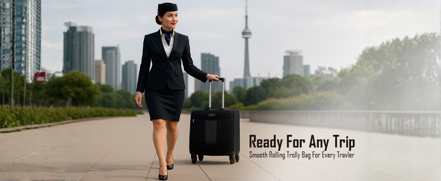 Kenneth Cole 8-Wheels Polyester Overnighter Trolley Luggage Bag | Fits 16" Laptop | Men & Women