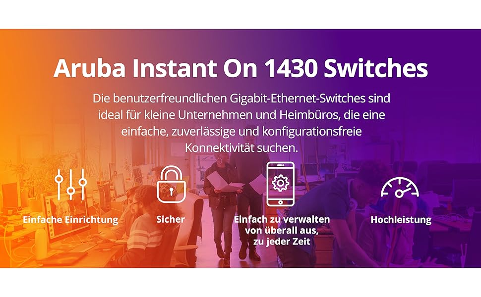 HPE Networking Instant OnSwitchSerie 1430 Nicht verwalteter Layer2