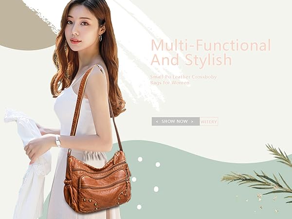 WITERY Soft PU Leather Shoulder Bag - Lightweight Multi WITERY Soft PU Leather Shoulder Bag - Lightweight Multi