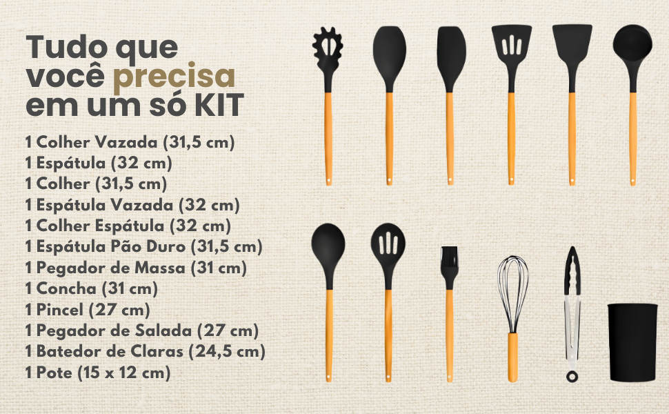 Utensílios Para Cozinha Moderna, Silicone E Madeira, Resistência Ao Calor, Design Sofisticado