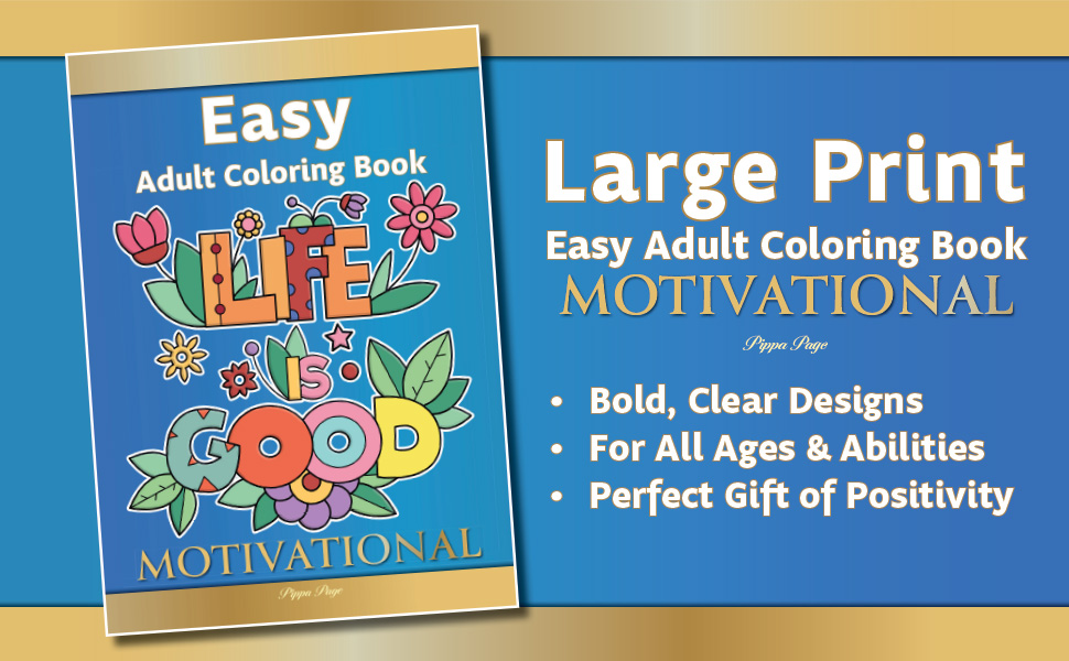 Large Print Easy Adult Coloring Book