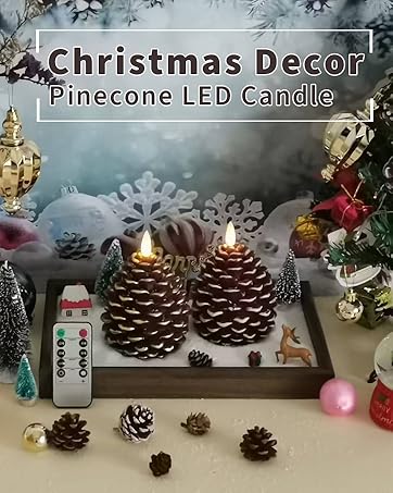 Christmas Decor Pinecone Candle