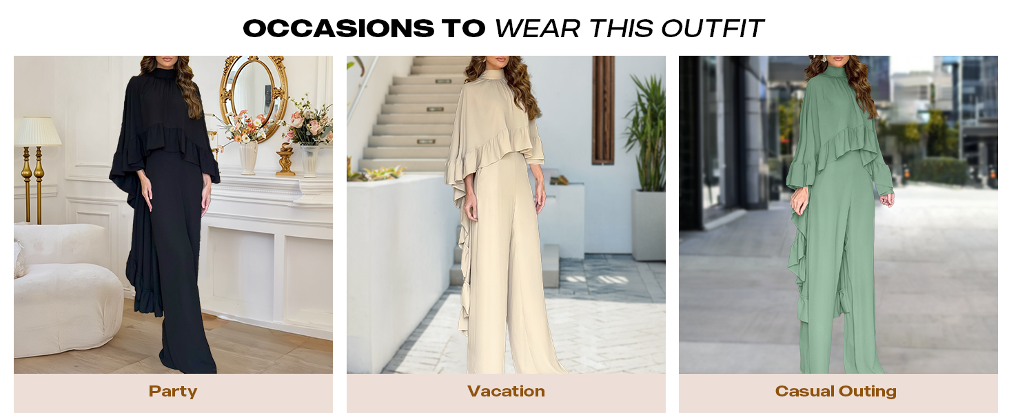 Casual Wide Leg Pants Travel Matching Sets