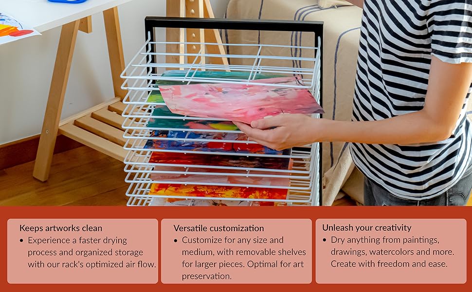 Small Art Drying Rack For Classroom Functional & Mobile Paint Drying