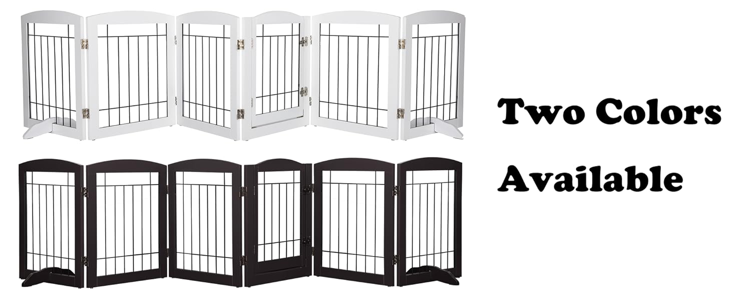 Spirich Extra Wide Dog Gates with Walk Through Door, Wooden