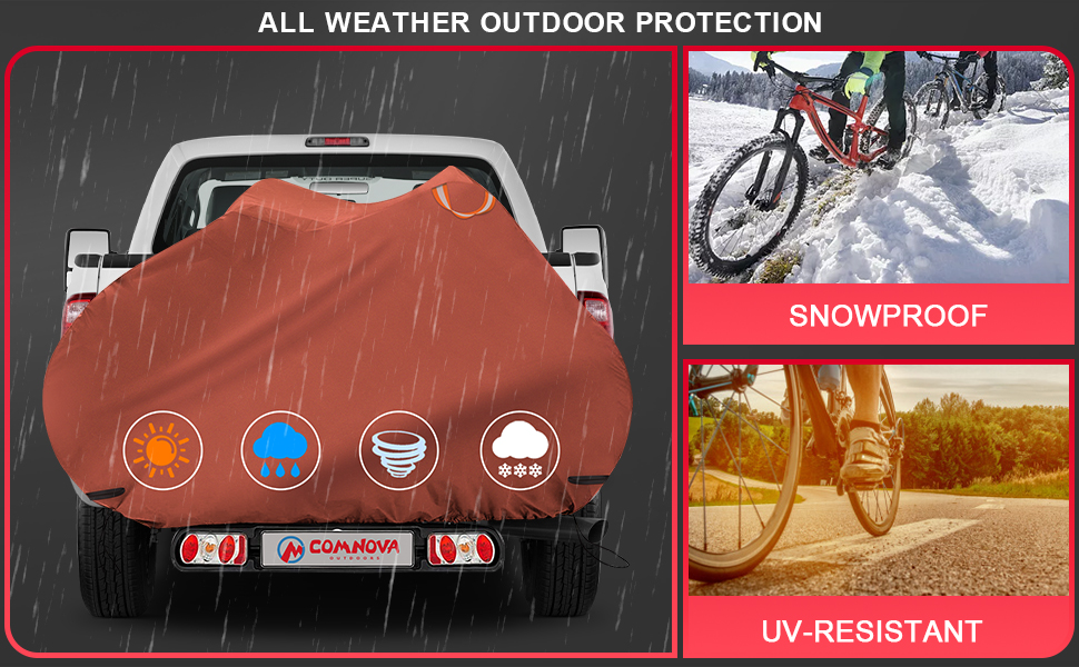 Comnova Bike Cover for Transport 2 Bikes Outdoor Bike Covers for 2 Bikes on Rear