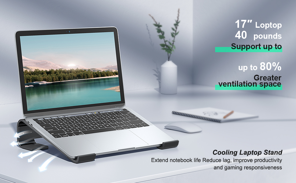 Soqool Laptop Stand for Desk, MacBook Stand Sturdy Laptop Riser