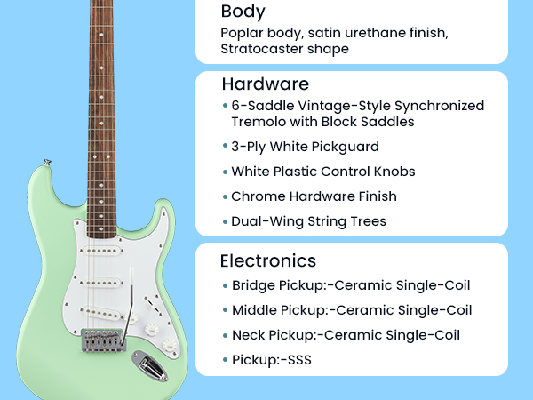 Amazon.com: Fender Squier Stratocaster Electric Guitar