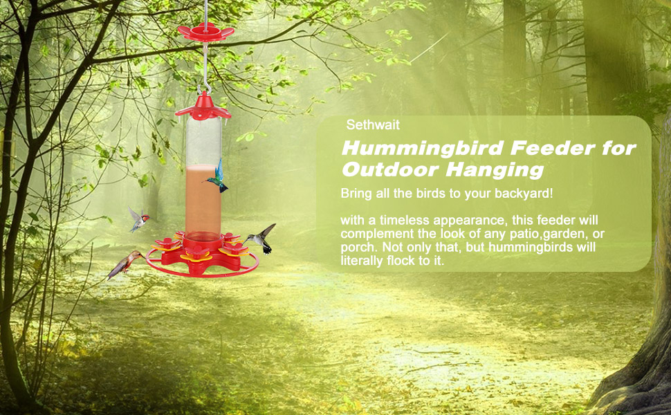 Sethwait Hummingbird Feeder, Leak Proof Hummingbird