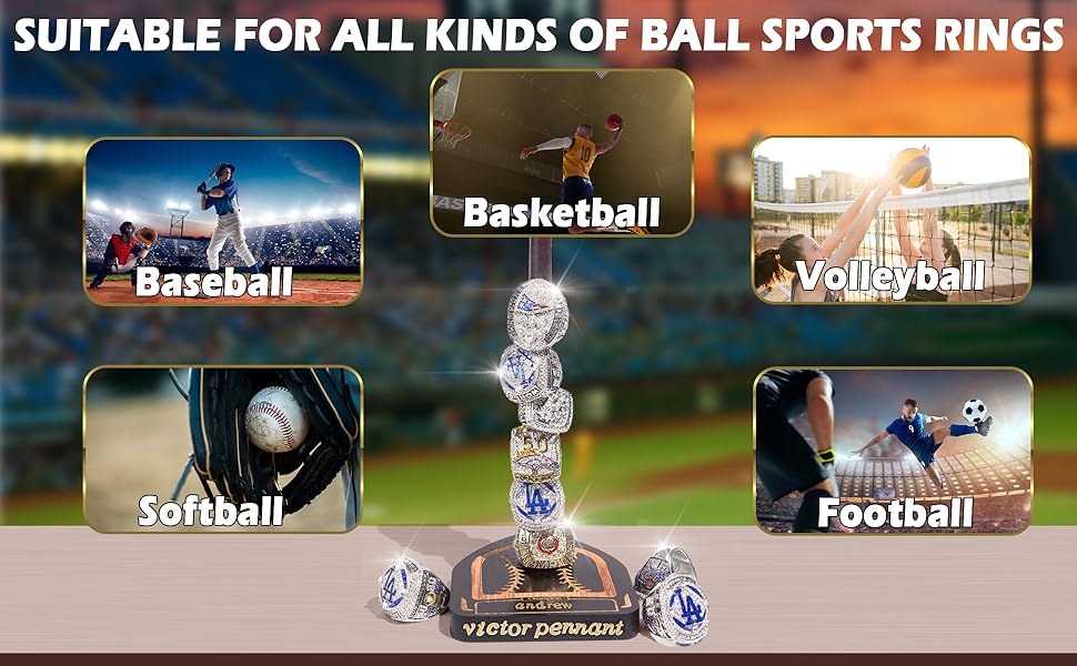 Baseball Ring Holder with Stickers and Tweezers