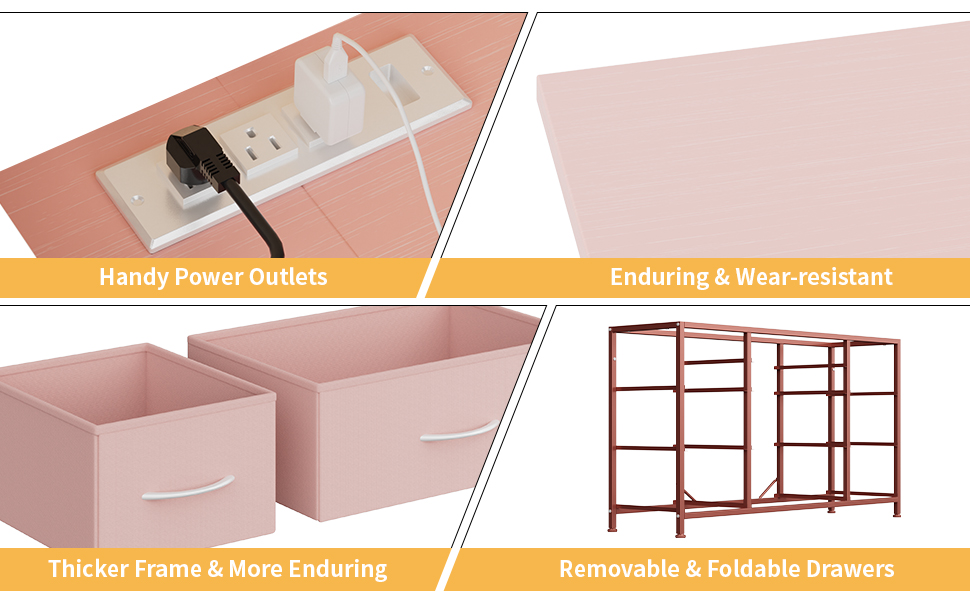 pink wood dresser