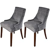 MIFXIN Velvet Wingback Side Chair Cover Slipcover Stretch Washable Sloping Armchair Accent Chair ...
