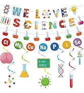 We Love Science Party Decorations - Yoyuspy 12PCS Science Birthday Party Decorations Banners Hang...