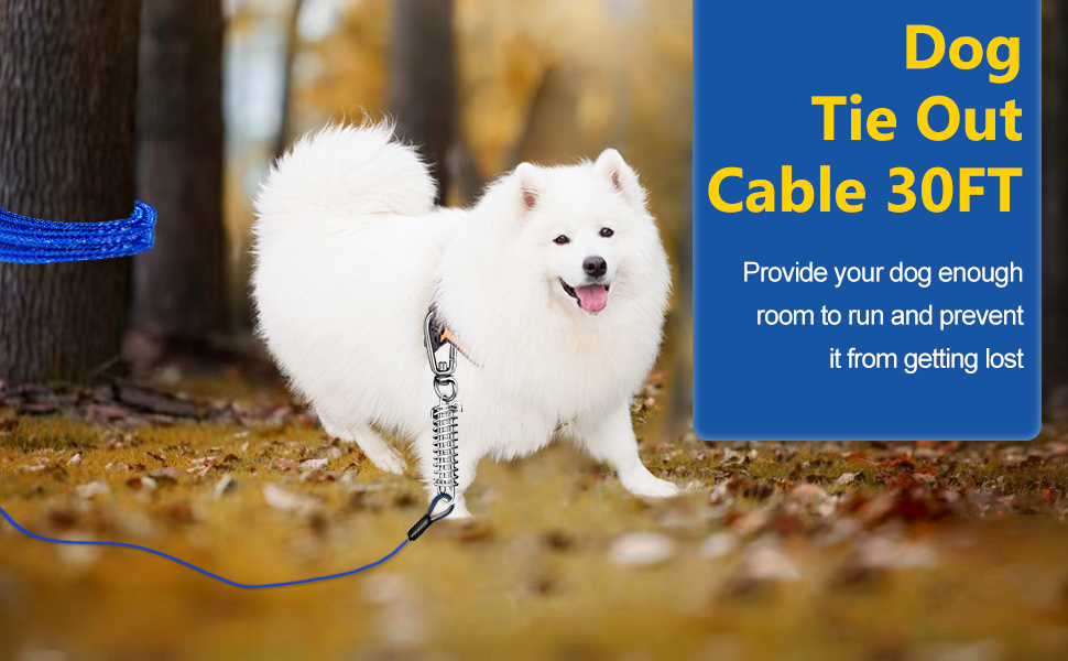 Green Dog Tie Out Cable Leash,3/6/9/15m Dog Runner For Yard Steel Wire Dog Cable With Durable Superior Clips Dog Chains For Outside Dog Lead For Small