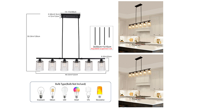 Modern farmhouse chandelier styling