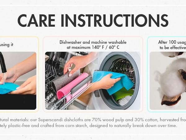 care instruction dishcloth