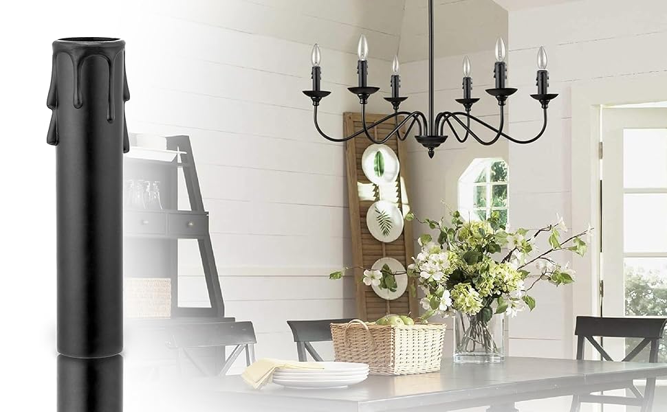 Amazon.com: Drip Candle Socket Covers - Set of 6, Chandelier