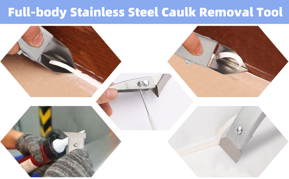 iLitLuk FullBody Stainless Steel Caulk Removal Tool Grout Remover