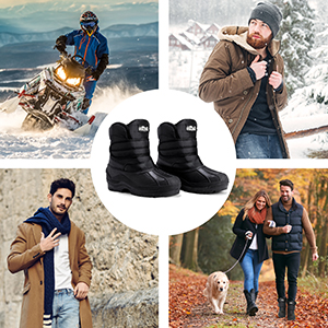 Polar Mens Nylon Snow Hiking Thermal Outdoor Single Strap Stable Mucker Boots 20 mens snow boots