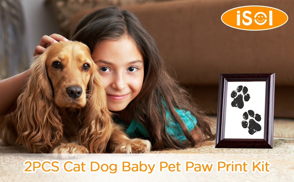 2PCS Cat and Dog Pet Paw Print Kit, PetSafe Ink Pad Imprint Pawprint