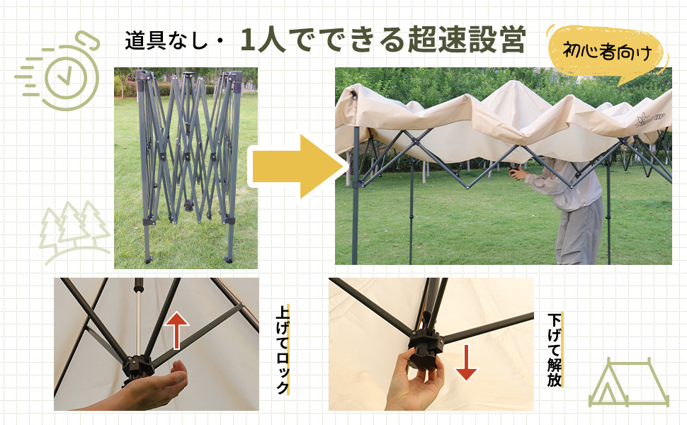 値引しました！【新品】SOLO UP ワンアクション タープ