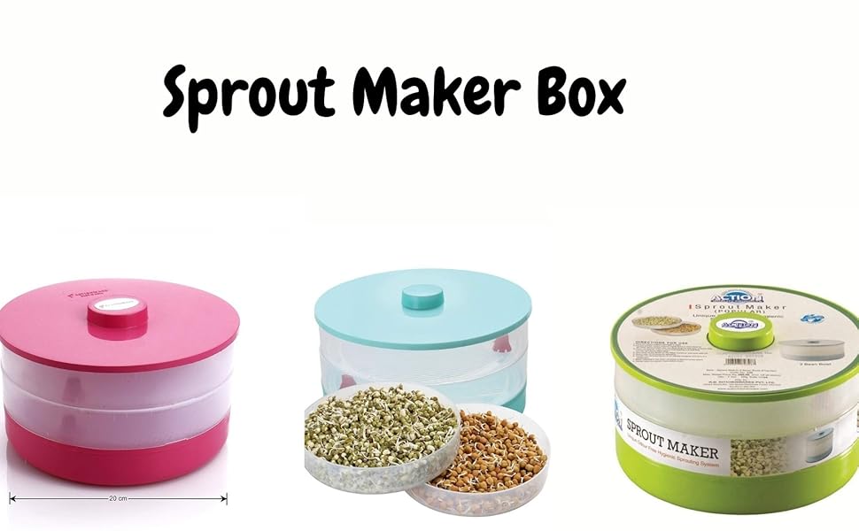 2heet heet Plastic Sprout Maker Box Hygienic Sprout Maker with 1 Container Organic Home Making