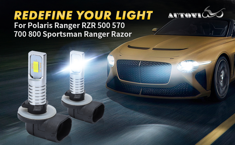 AUTOVIC 881 LED Fog Headlight Bulbs, 6000K Super White LED Fog Light