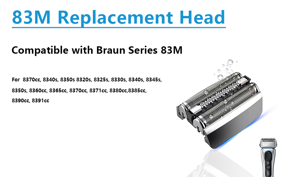 83M Replacement Head Compatible with braun series 8 replacement head wet and dry