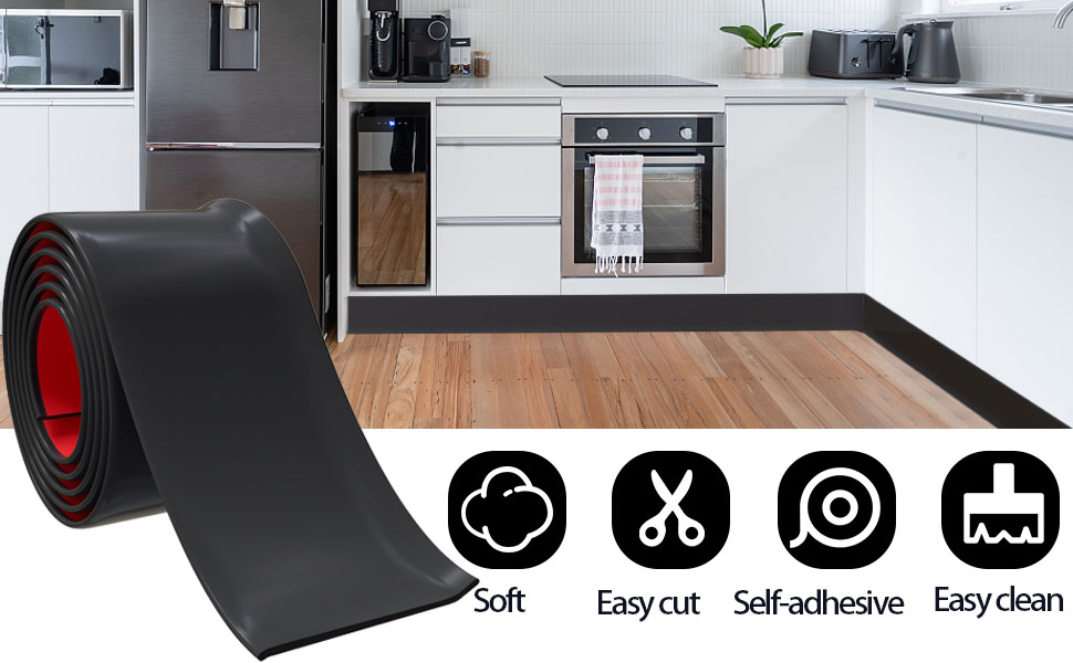 Flexible Baseboard Trim Vinyl Cove Base Peel and Stick